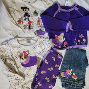 Gymboree Stylish Corgi 3T Jeans Leggings, 2 tops & sweater set. Mixed Bin Z31